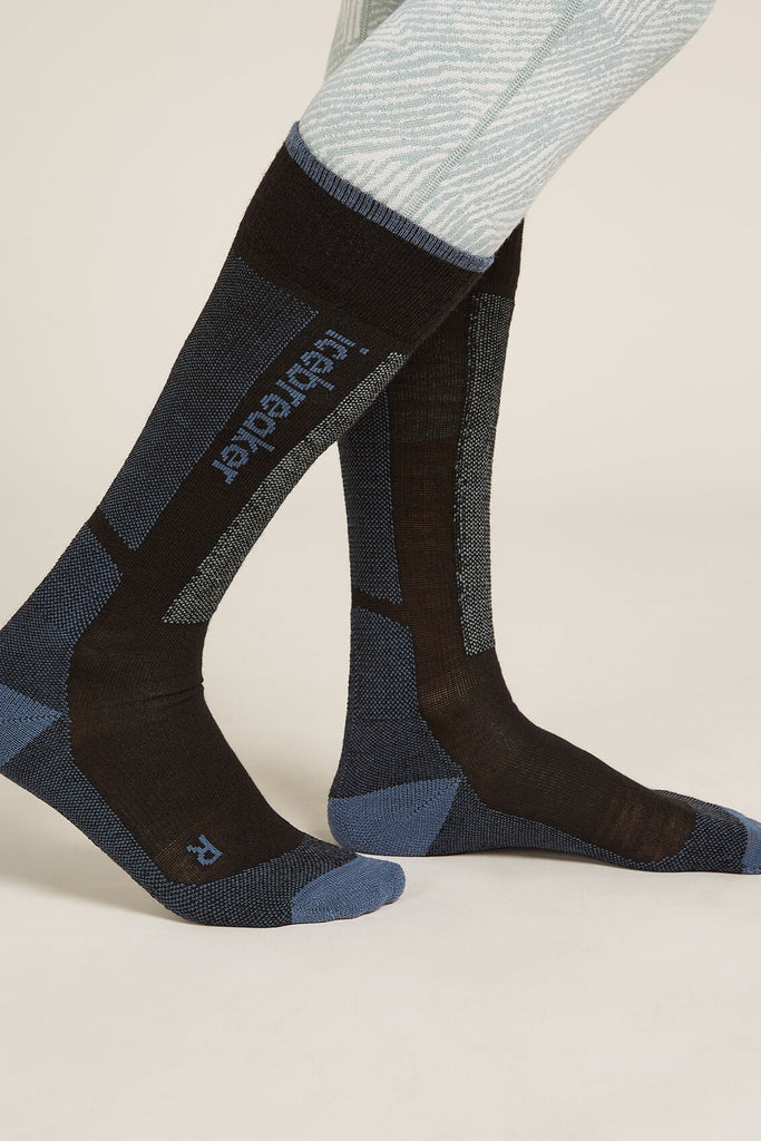 Womens Merino Ski+ Light Over The Calf Socks Black/Dawn 0A573L