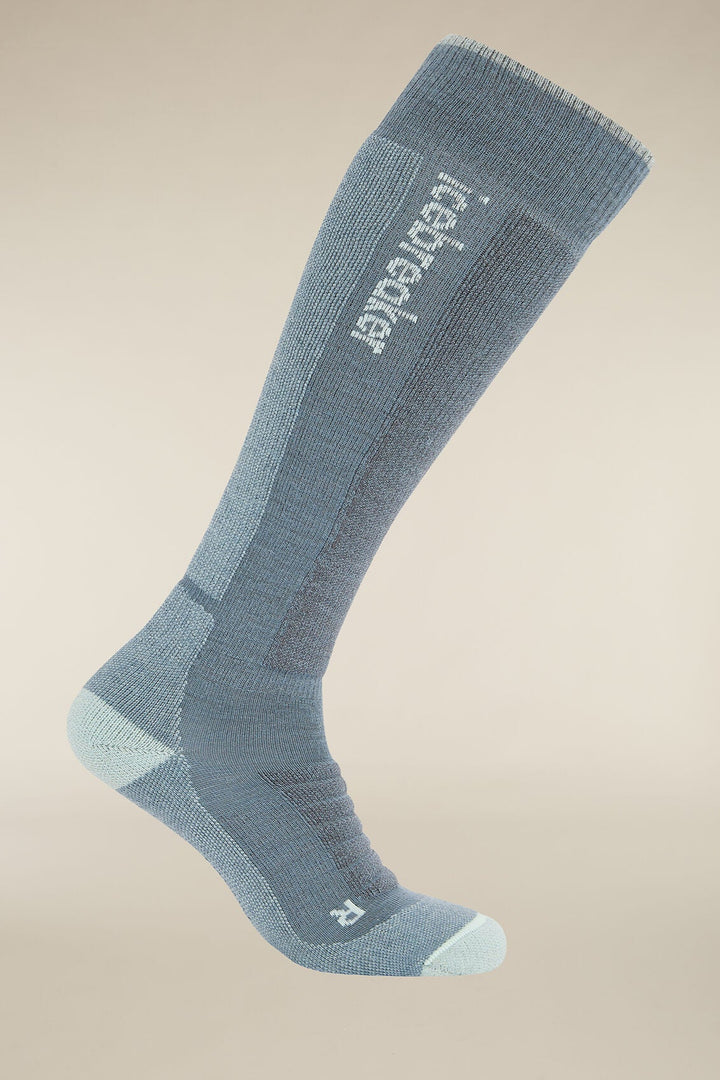 Mens Merino Ski+ Medium Over The Calf Socks Blue Ash/Mint 0A573P