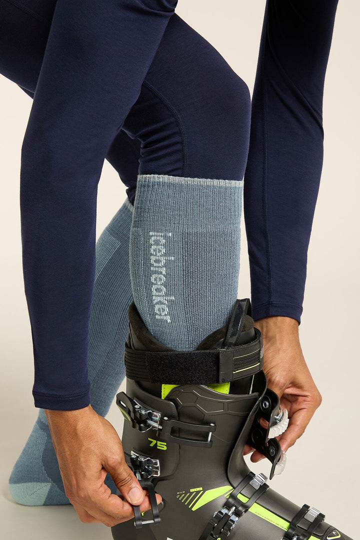 Mens Merino Ski+ Medium Over The Calf Socks Blue Ash/Mint 0A573P
