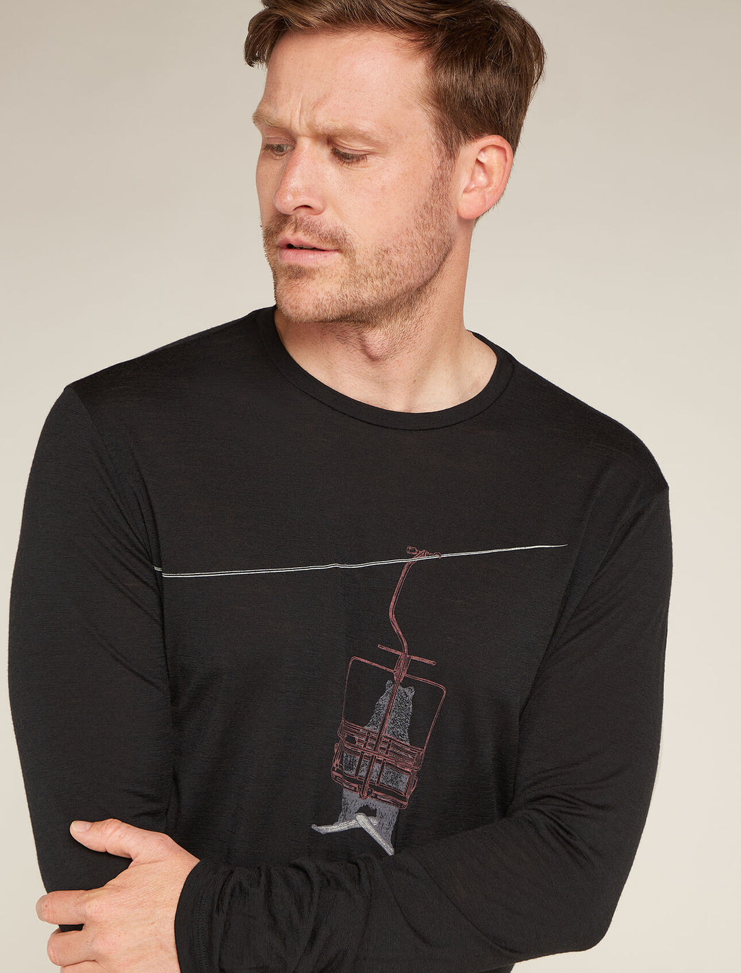 Mens Merino 150 Tech Lite LS T-Shirt Bear Lift