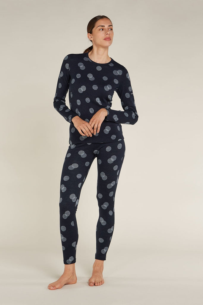 Womens Merino 260 Vertex Thermal Leggings Falling Flakes Midnight Navy 0A574H