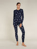 Womens Merino 260 Vertex LS Crewe Thermal Top Falling Flakes Midnight Navy /Snow 0A574L