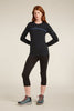 Womens Merino 200 Oasis Long Sleeve Crewe  Mountain Pulse Black 0A574V