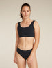 Womens Merino Blend Rib Lotus Bra Black 0A5777