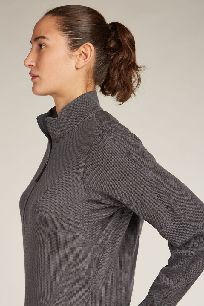 Womens 260 Waffle Knit Wander LLS  1/2Zip Top Obsidian  0A577V