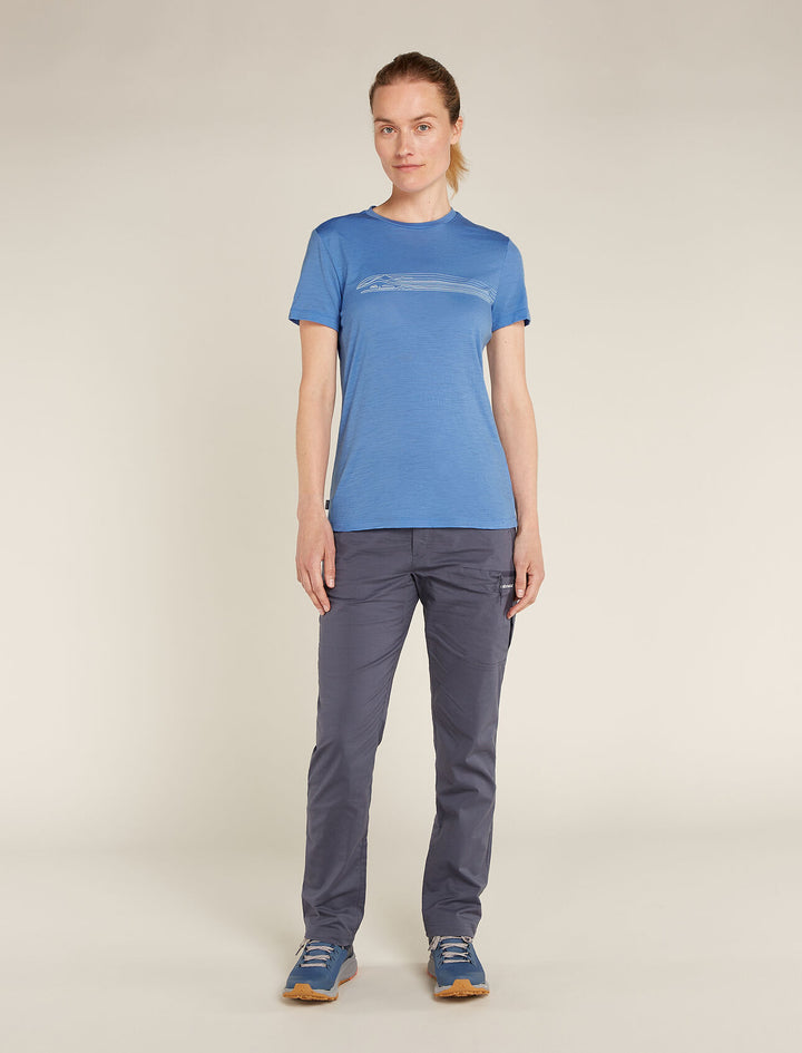 Womens Merino 150 Tech Lite SS T-Shirt Camping Lines