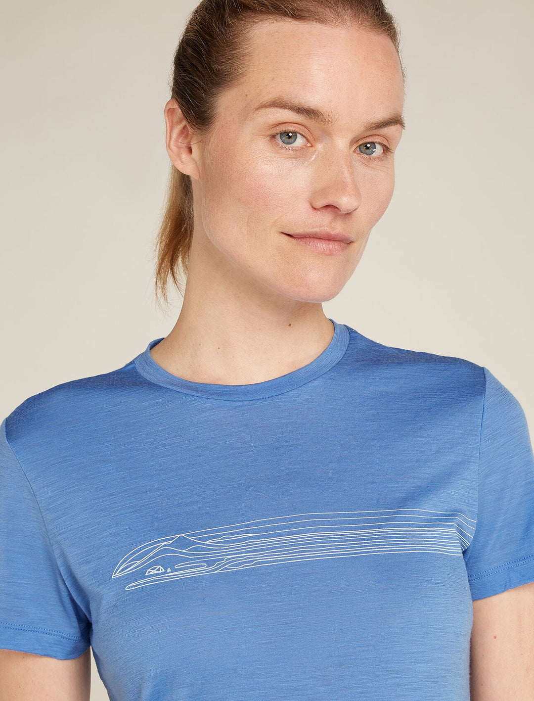 Womens Merino 150 Tech Lite SS T-Shirt Camping Lines