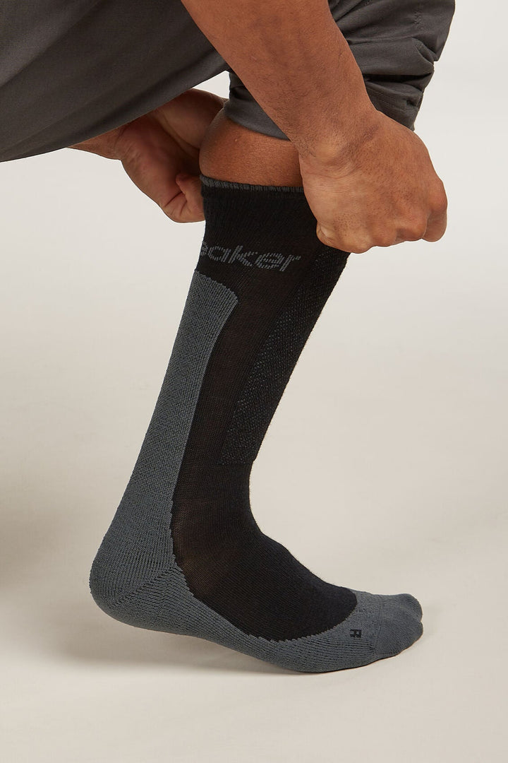 Mens Merino Hike+ Medium Crew Socks Black/Obsidian  A578M