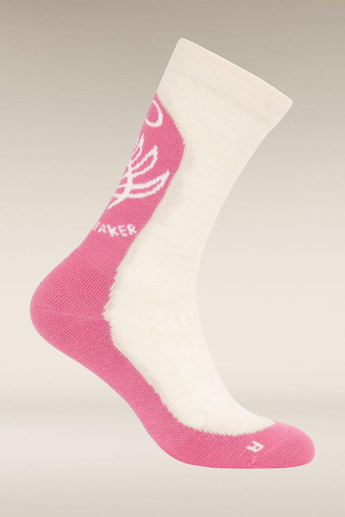 Womens Merino Hike+ Light Crew Socks Fresh Fern Chalk/Pop  0A578V