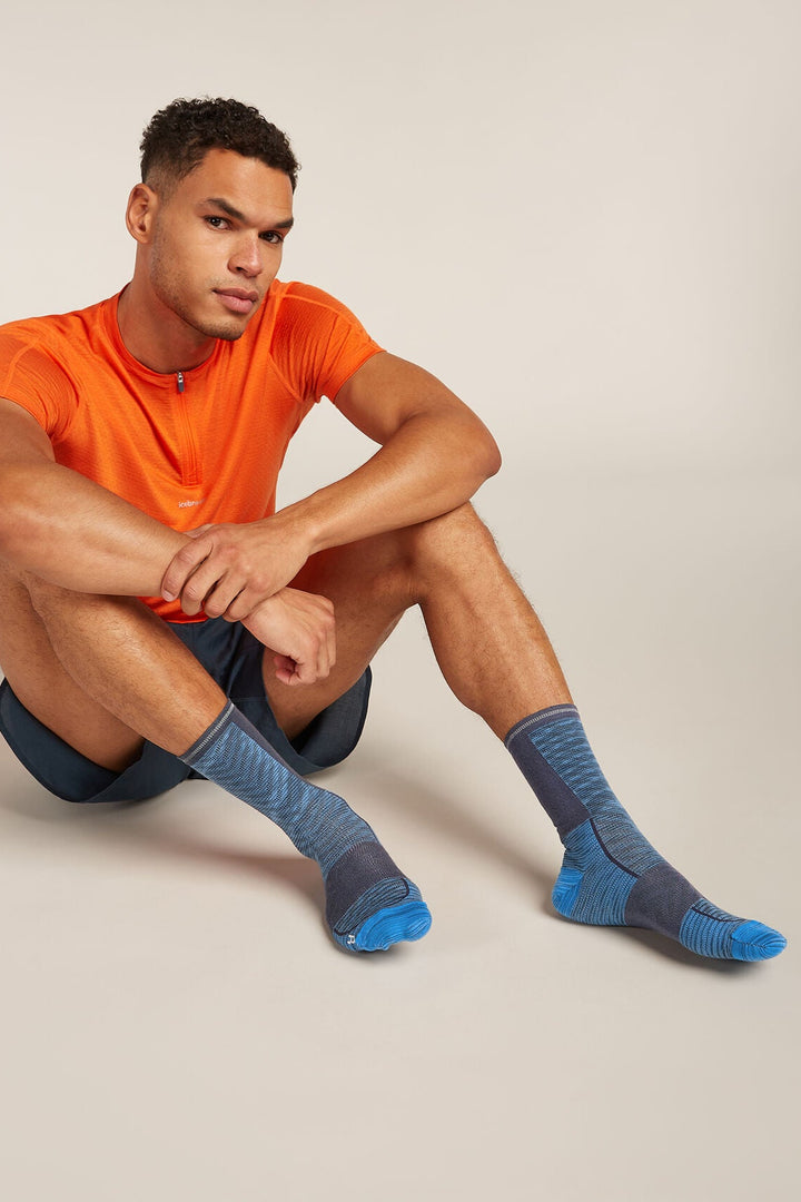 Mens Merino Blend Run+ Ultralight Crew Socks Fusion Dye Arctic Graphite 0A578W