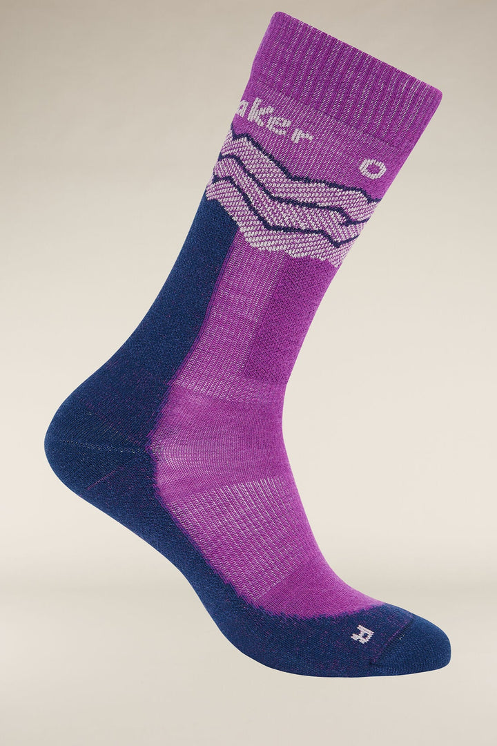 Mens Merino Hike+ Medium Crew Socks Across the Peaks Passion/Royal Navy 0A578Z