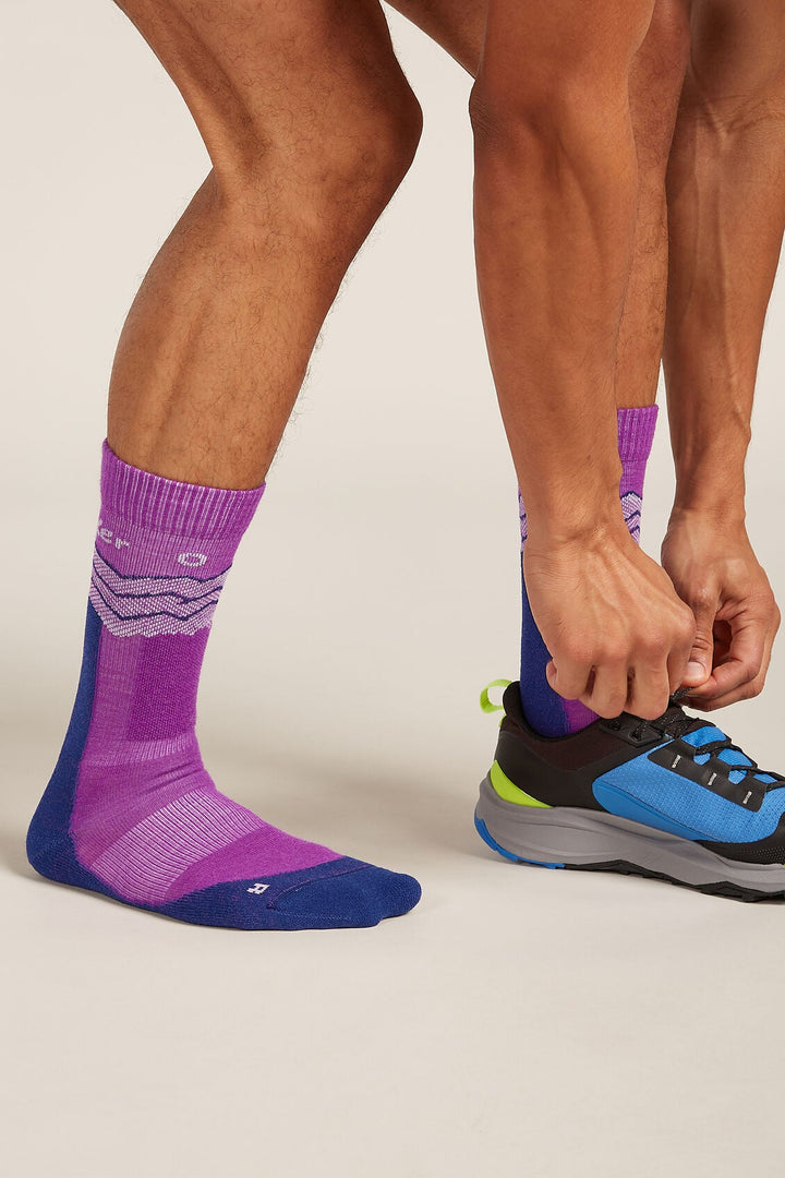 Mens Merino Hike+ Medium Crew Socks Across the Peaks Passion/Royal Navy 0A578Z