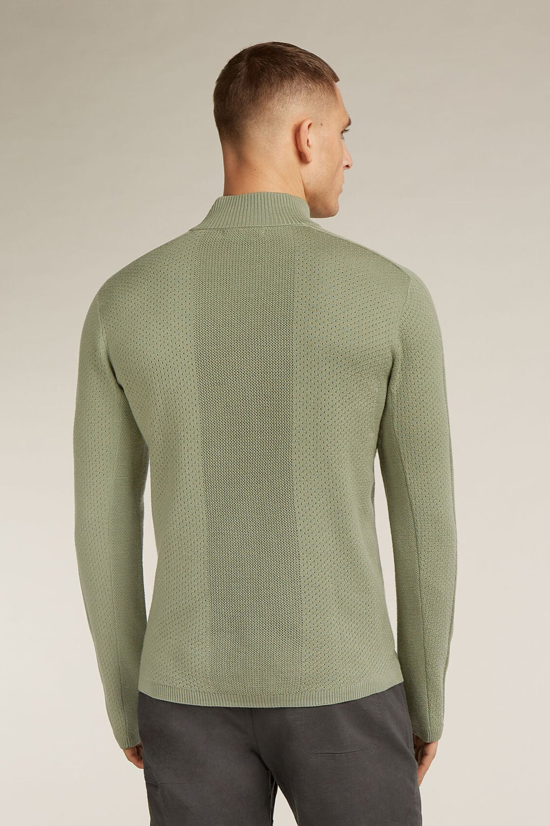Mens Merino Anniversary Original Long Sleeve Half Zip Lichen  0A579D