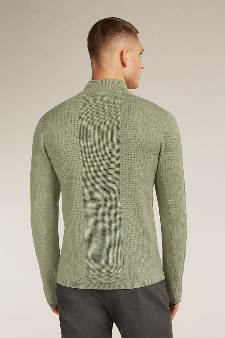 Mens Merino Anniversary Original Long Sleeve Half Zip Lichen  0A579D