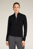 Womens Merino icebreaker Anniversary Original L S Half Zip Black 0A579E
