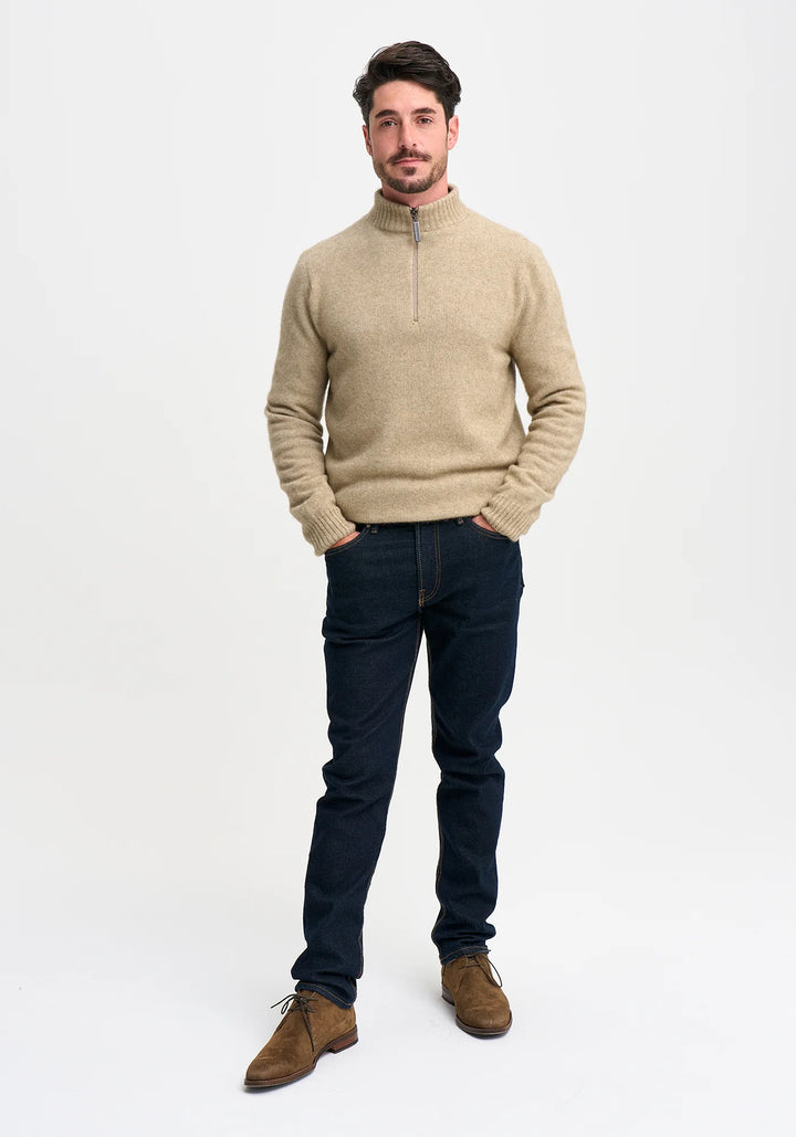 Mens Whittaker Half Zip Latte/River 100309