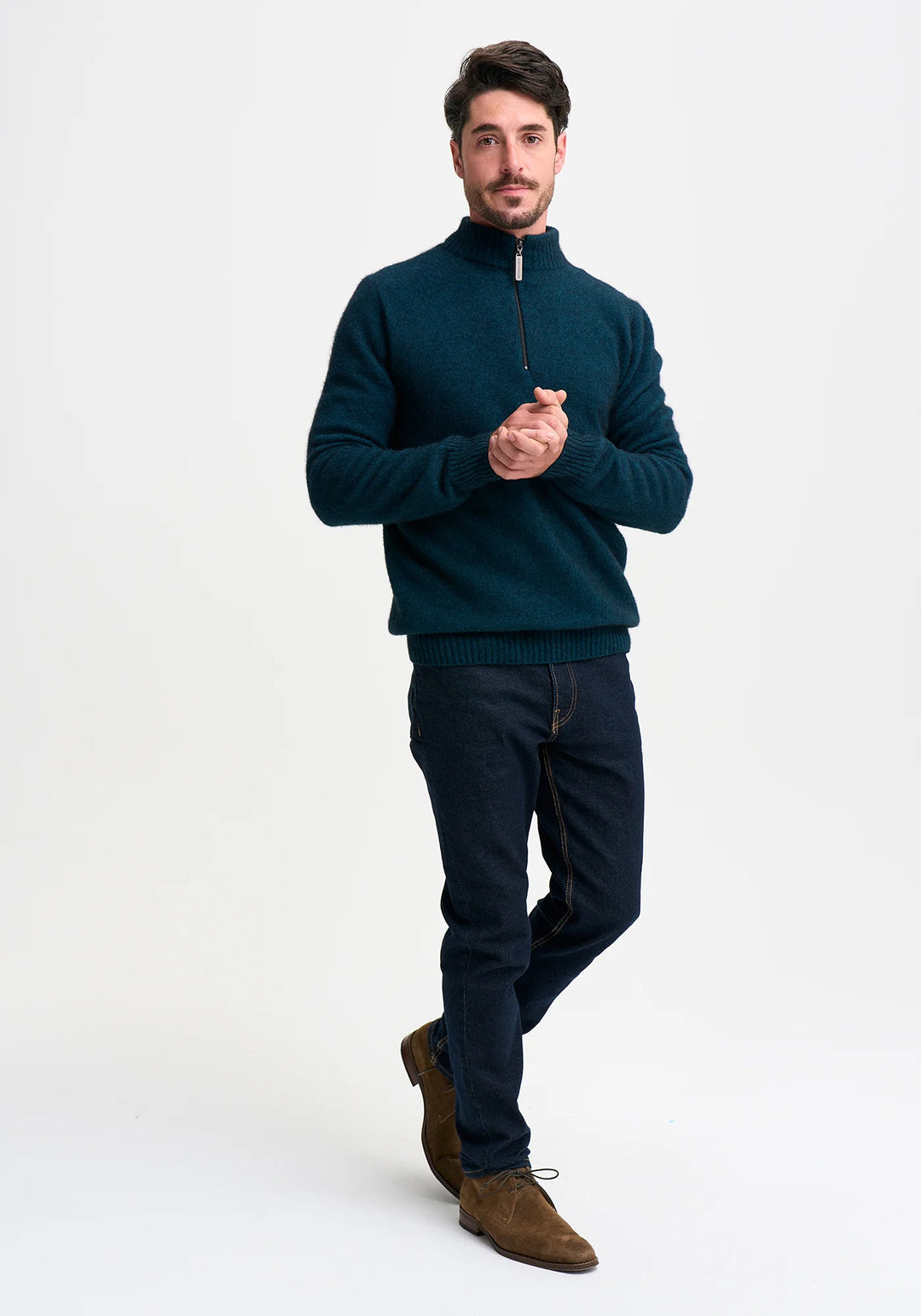 Mens Whittaker Half Zip Peacock Slate 100309