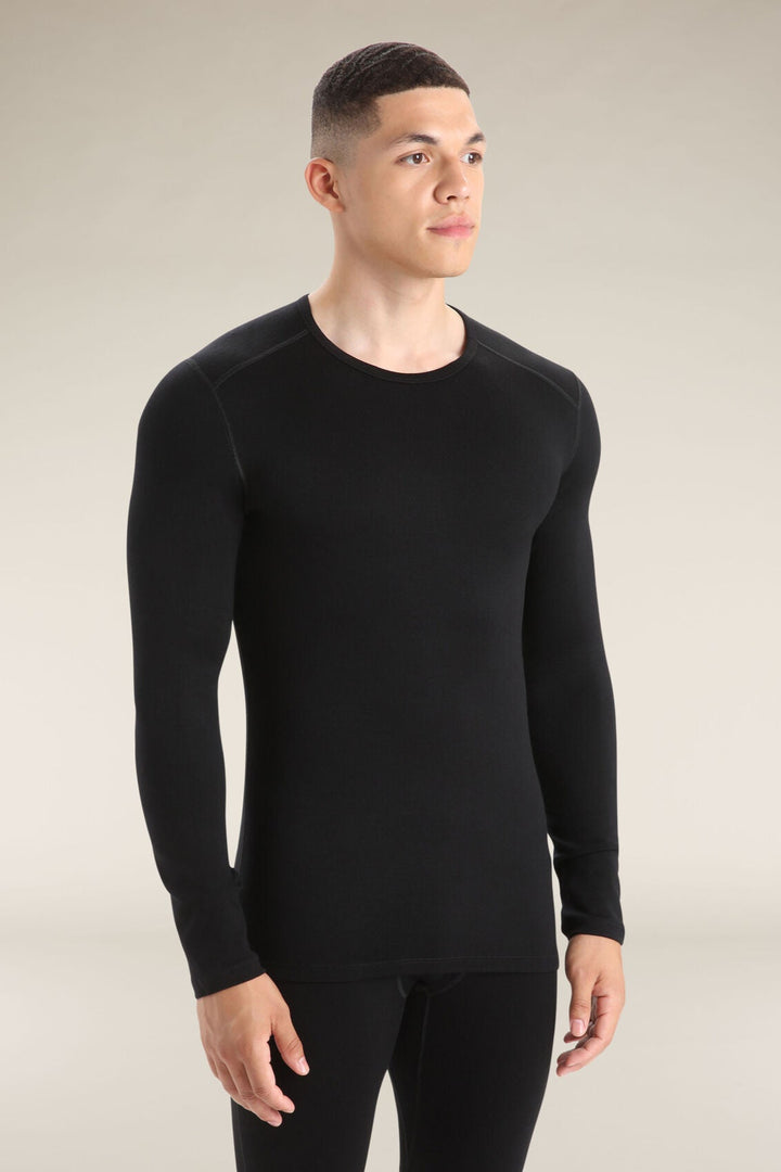 Mens Merino 260 Tech LS Crew Neck Thermal Top Black 104371