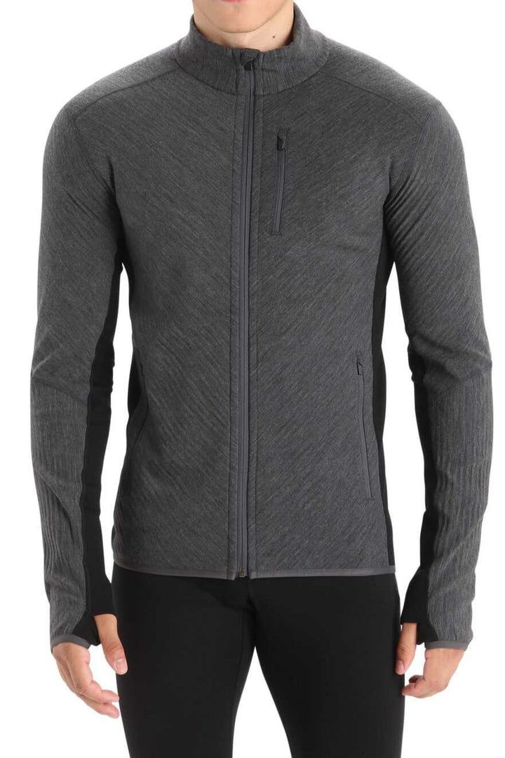 Mens Descender LS Zip - Jet Heather / Black