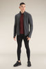 Mens Descender Long Sleeve Zip Jacket Jet HTHR / Black B04853