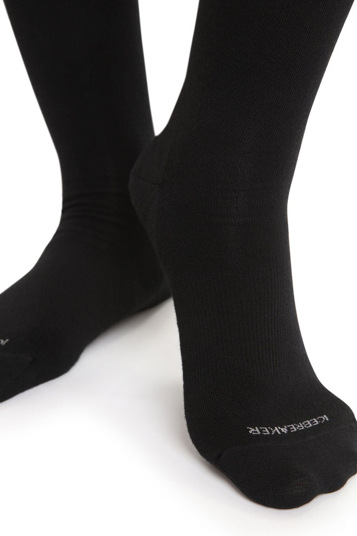 Womens Merino Lifestyle Fine Gauge Crew Socks Black 105253
