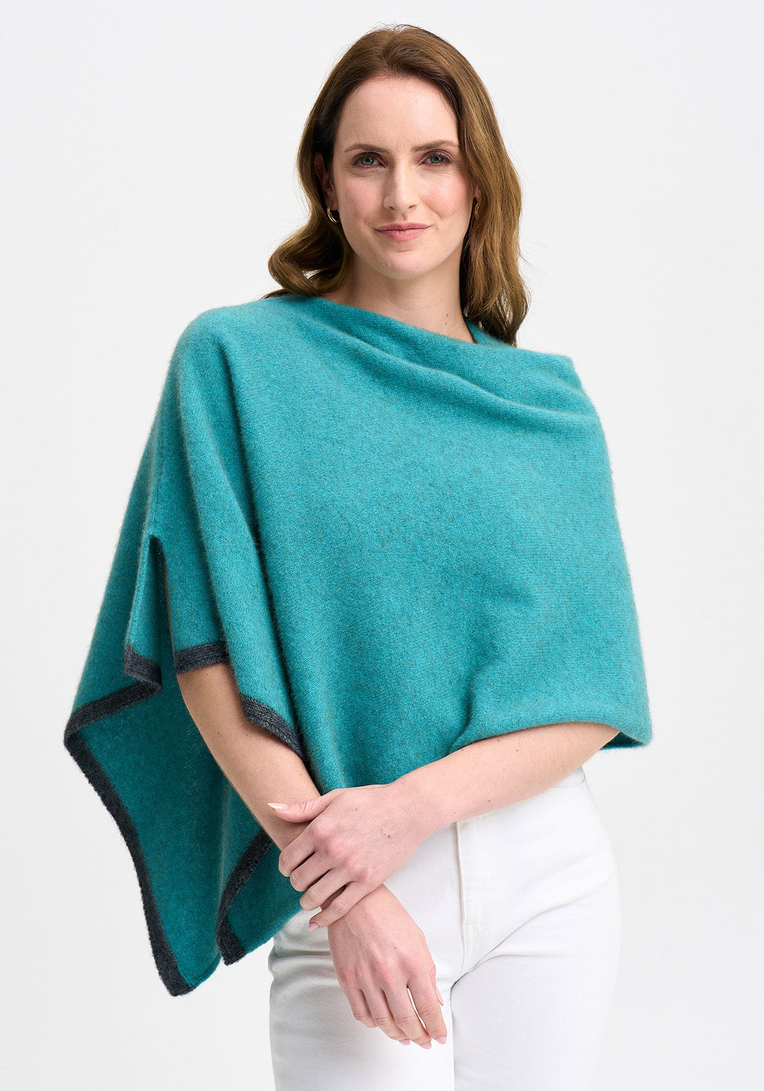 Womens Two Tone Poncho