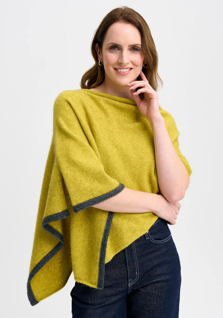 Womens Two Tone Poncho