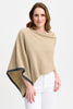 Womens Two Tone Poncho Latte/Slate 1623