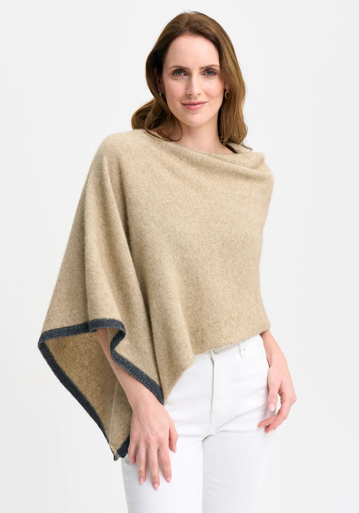 Womens Two Tone Poncho