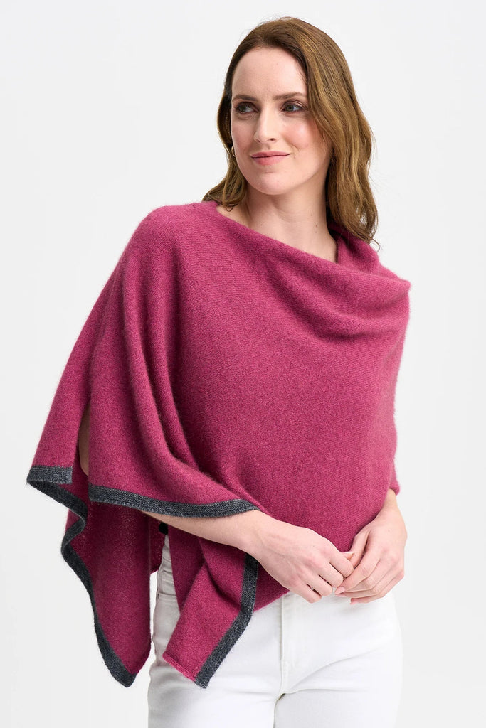 Womens Two Tone Poncho Magnolia/Slate 1623