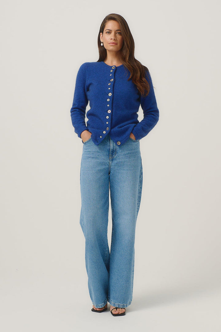 Womens Shell Cardigan Dusty Blue 1736