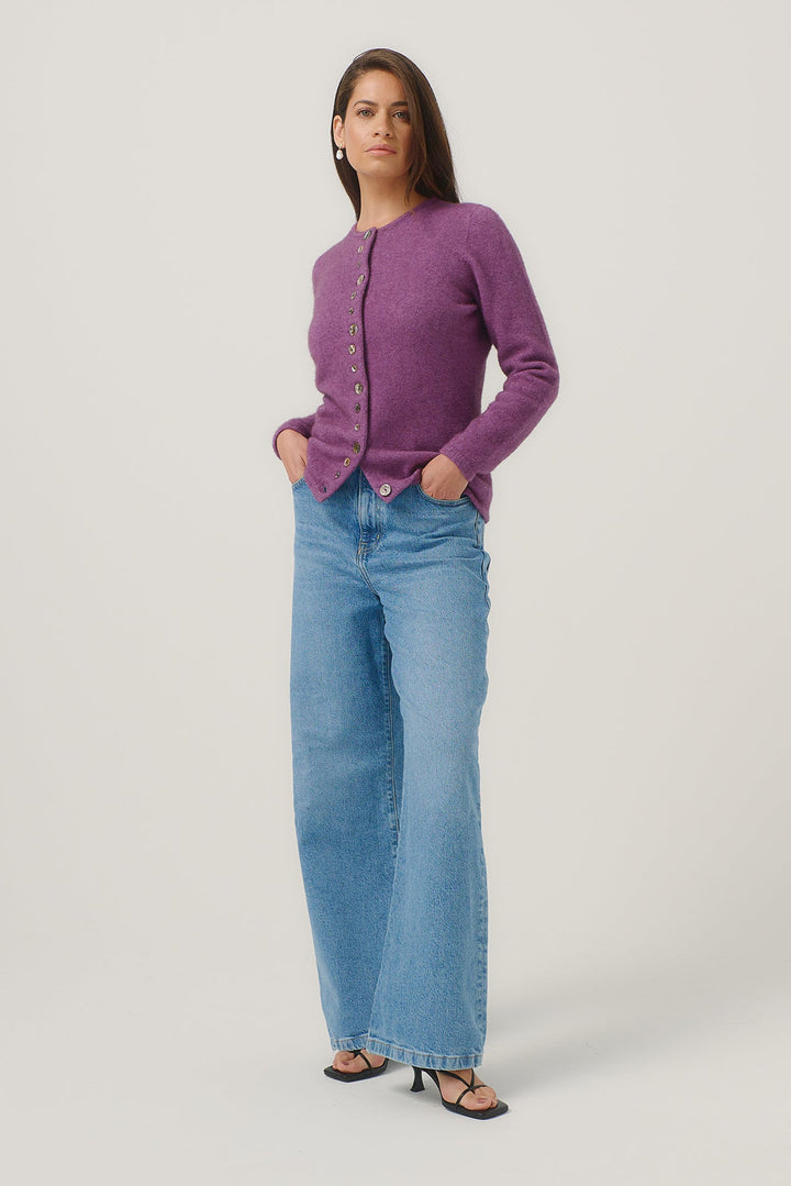 Womens Shell Cardigan Lilac 1736