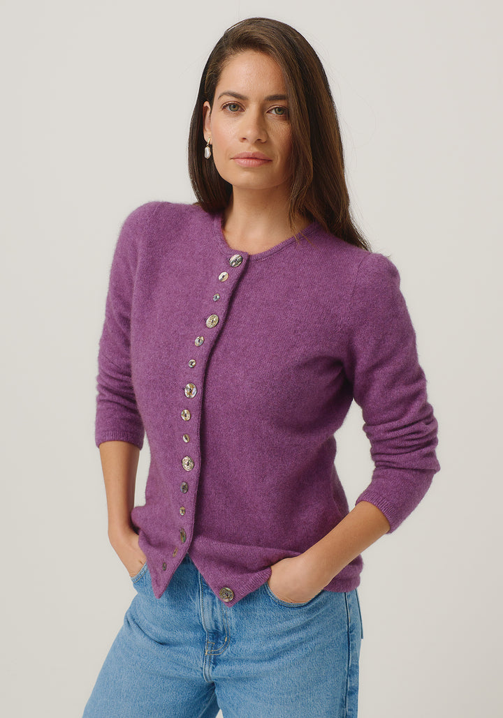 Womens Shell Cardigan Lilac 1736