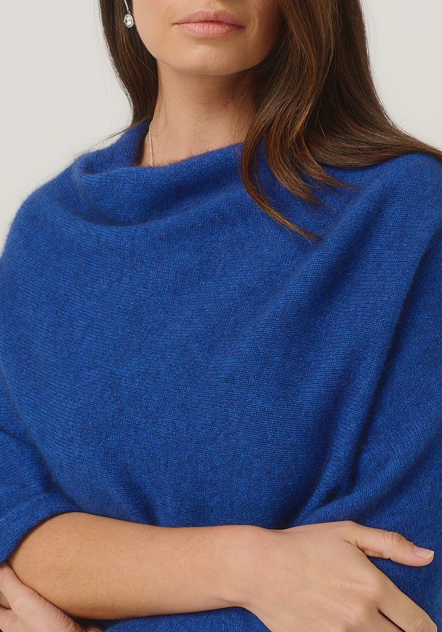 Womens Two Tone Poncho Dusty Blue/Slate 1623