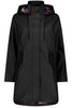 Womens Rain Coat-Billie-Black with Purple Fleur