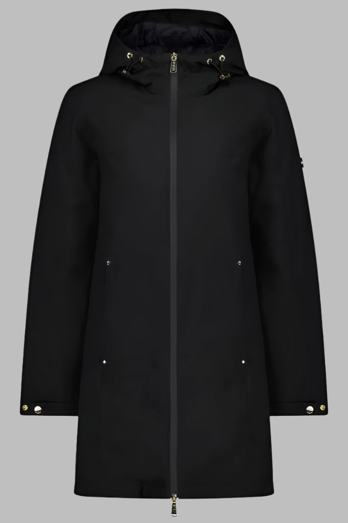 Womens Leila Waterproof Down Coat-Black