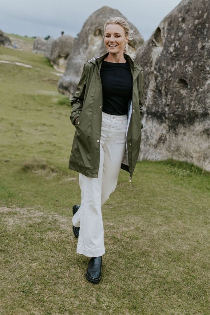 Womens Anika Rain Coat - Loden