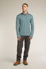 Mens Merino 300 Original Long Sleeve Half Zip Top Blue Ash B00871