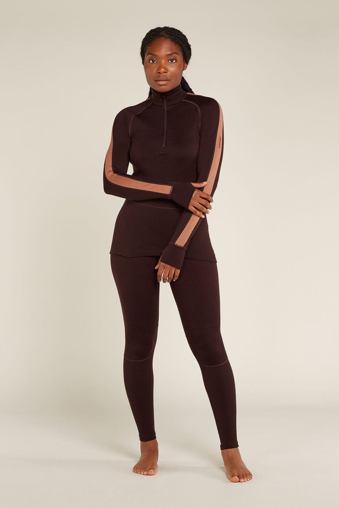 Womens Zoneknit LS Half Zip Jet Bittersweet BA56HI
