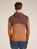 Mens Merino Blend 200 Realfleece™ Descender LS Zip Hoodie Carob Dusty Clay BA56VZ