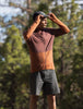 Mens Merino Blend 200 Realfleece™ Descender LS Zip Hoodie Carob Dusty Clay BA56VZ