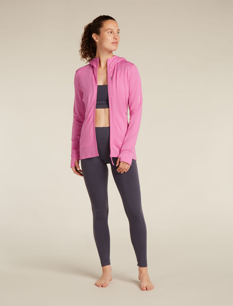 Womens Merino 260 Quantum Long Sleeve Zip Hoodie Pop BA56XR