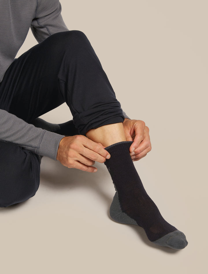 Mens Merino Hike+ Light Crew Socks Black/Obsidian 0A578O