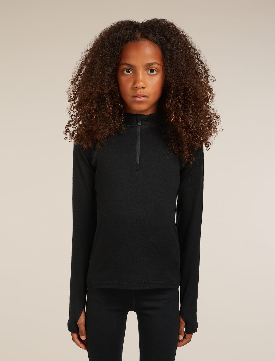 Kids Merino 260 Tech Long Sleeve Half Zip Thermal Top Black BB04499