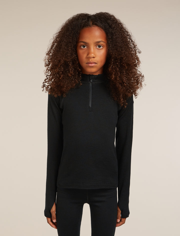 Kids Merino 260 Tech Long Sleeve Half Zip Thermal Top Black BB04499