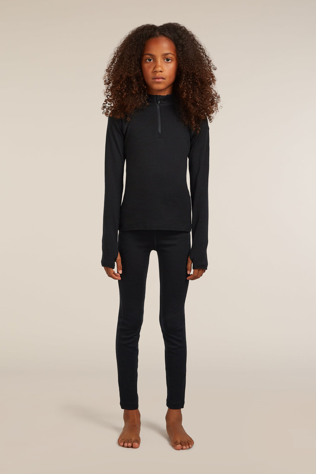 Kids Merino 260 Tech Long Sleeve Half Zip Thermal Top Black BB04499