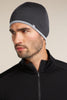 Adult Unisex Merino Reversible Pocket Hat Black/Gritstone Heather  IBM200