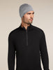 Adult Unisex Merino Reversible Pocket Hat Black/Gritstone Heather  IBM200
