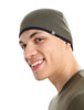 Adult Unisex Merino Reversible Pocket Hat Loden/Midnight Navy IBM200