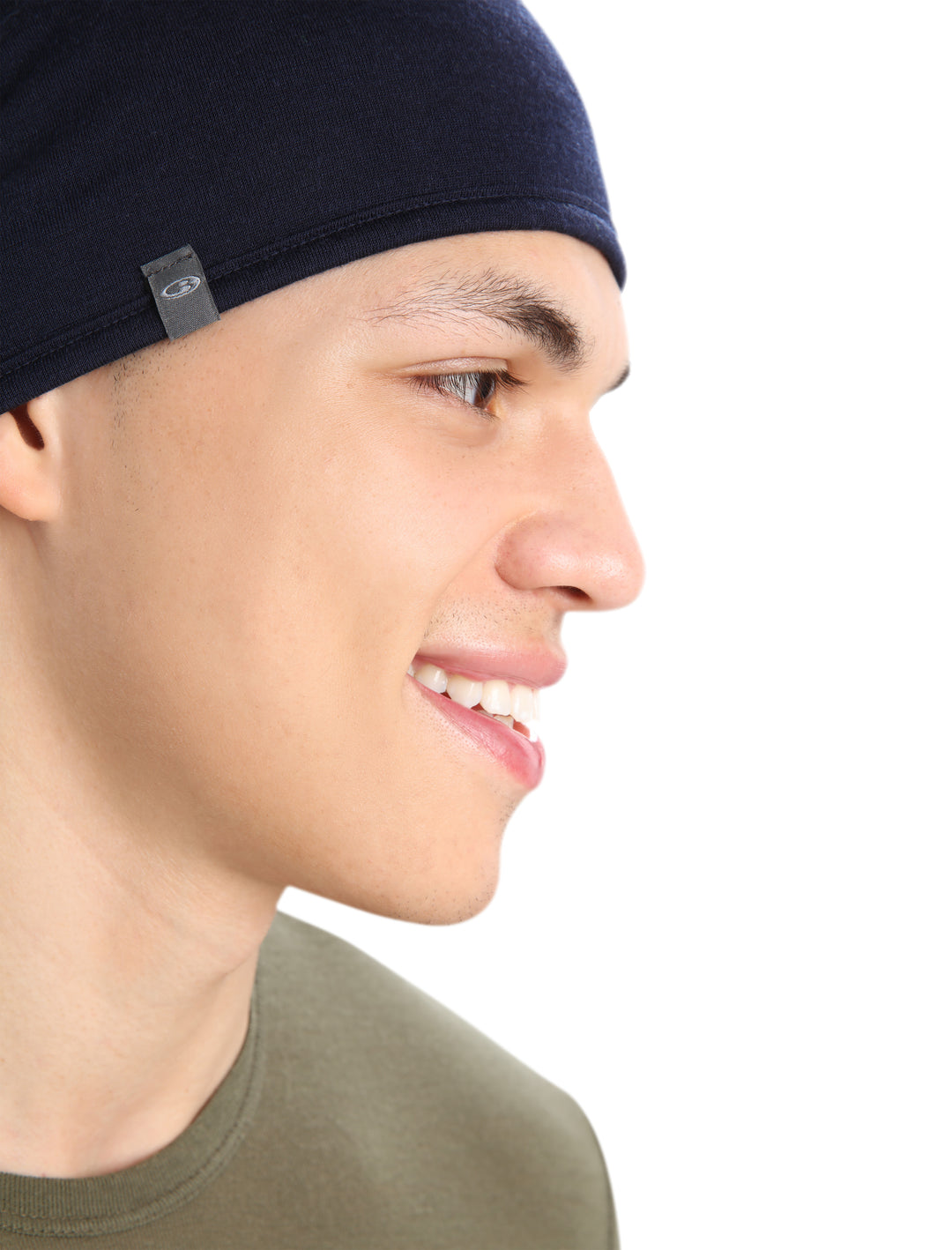 Adult Unisex Merino Reversible Pocket Hat Loden/Midnight Navy IBM200